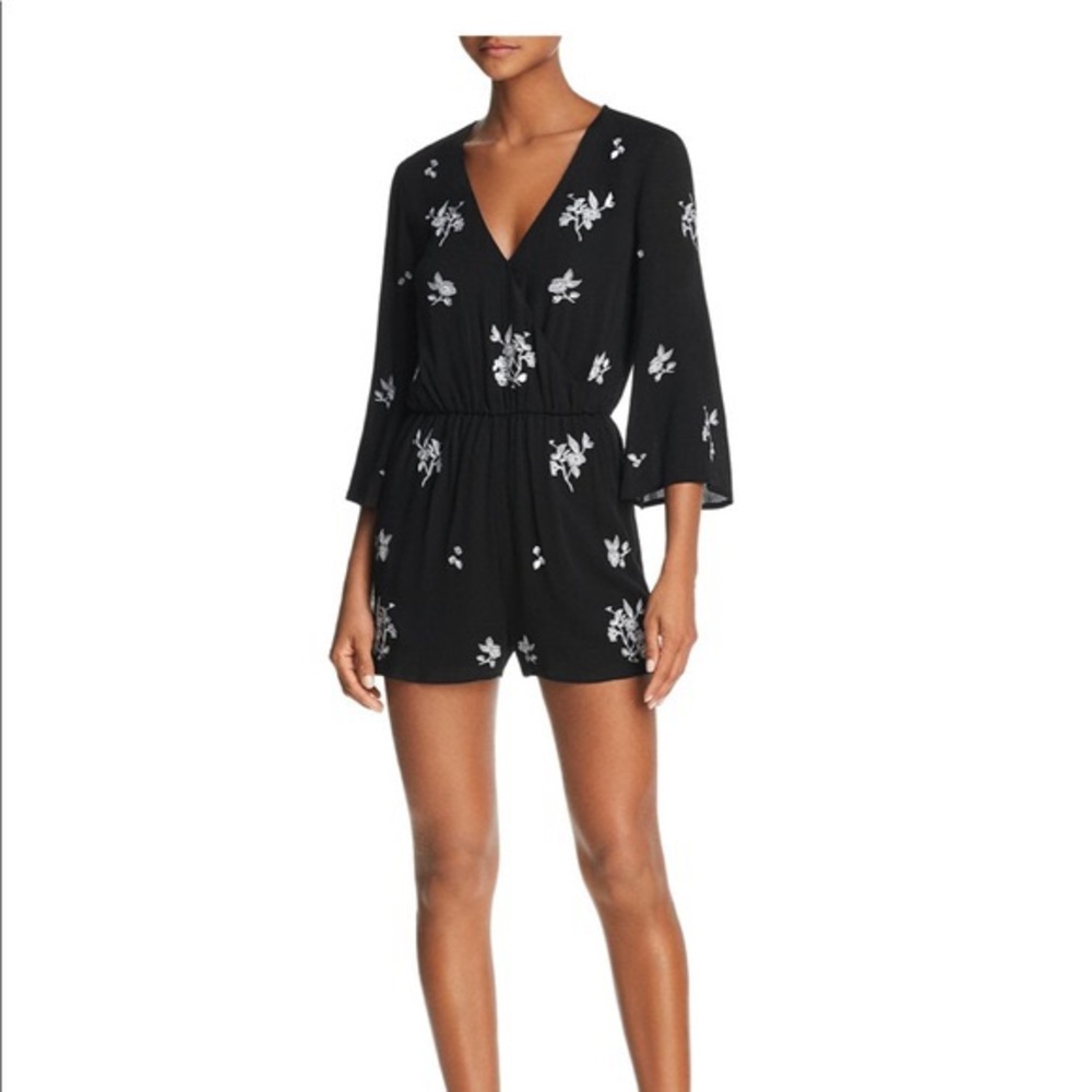 NWT Black & White floral romper